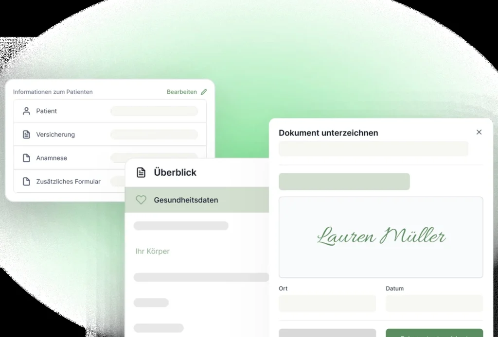 Digitale Unterschrift unter einem Formular in ETERNO Cloud